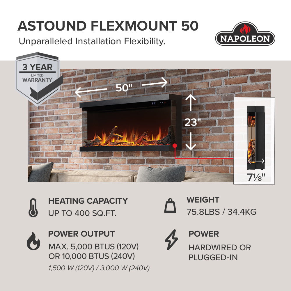 Napoleon Astound Electric Fireplace Series